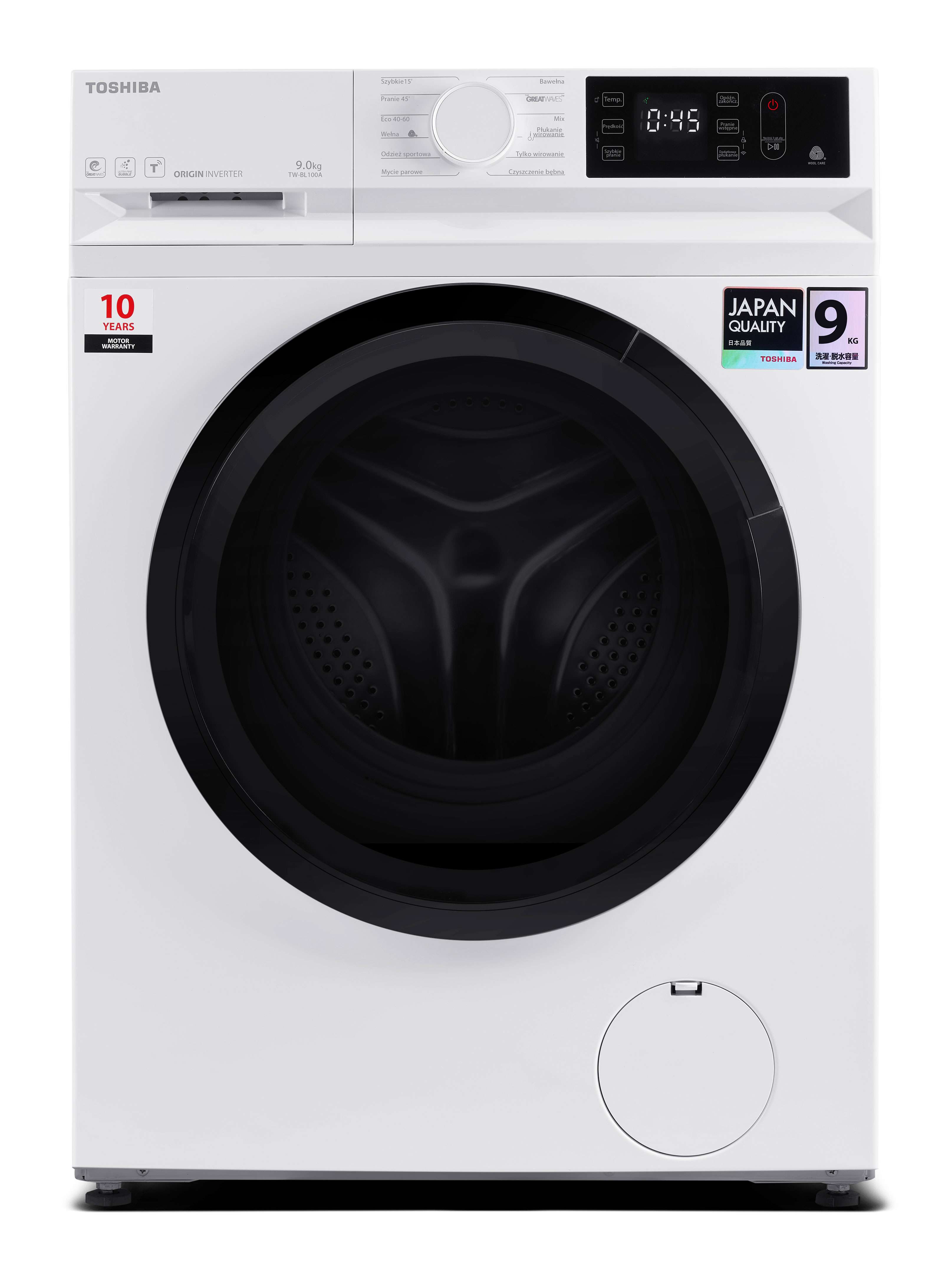 Стиральная машина Toshiba TW-BL100A4PL(WK)  (9кг, 1400об/м, фронталь.загрузка) WHITE купить по самой низкой цене