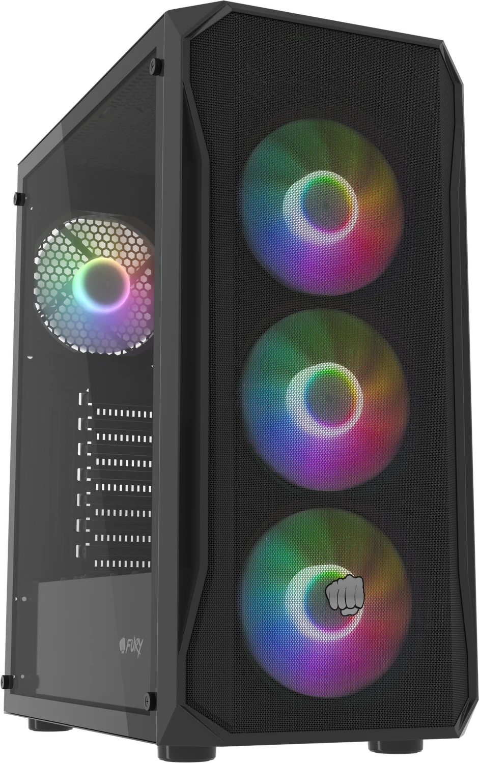 Корпус MidiTower ATX FURY SHOBO SH4F RGB, BLACK, без БП (NFO-2154) купить по самой низкой цене