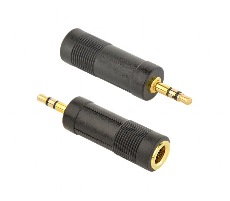 Адаптер аудио (переходник)  (A-6.35F-3.5M) 3.5 mm (M)  ->  6.35 mm (F), позолоченные разъемы купить по самой низкой цене