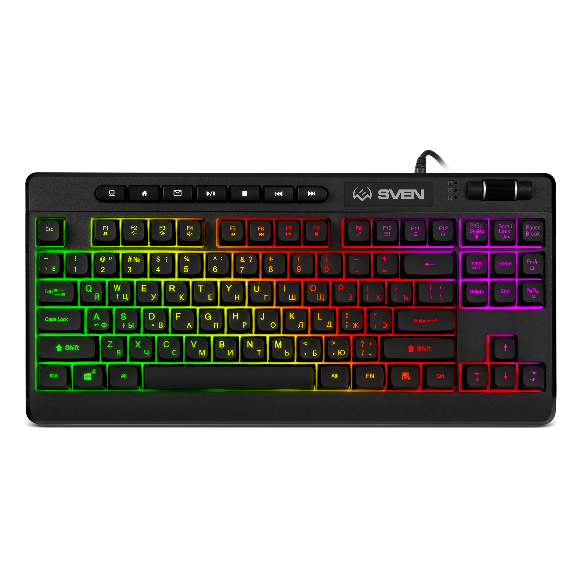 Клавиатура SVEN KB-G8200 игровая, программируемая, USB, black, Настраиваемая RGB-подсветка купить по самой низкой цене
