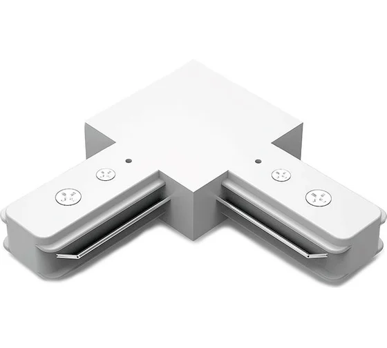 Коннектор GAUSS (TR108)  для соединения трековых шинопроводов угловой жесткий, цвет белый, L-образный купить по самой низкой цене