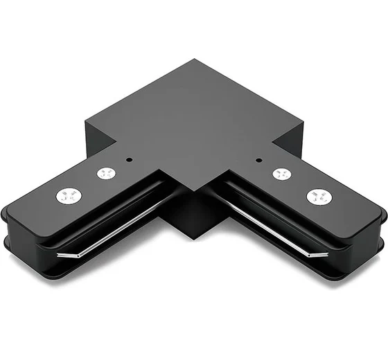 Коннектор GAUSS (TR107)  для соединения трековых шинопроводов угловой жесткий, цвет чёрный, L-образный купить по самой низкой цене