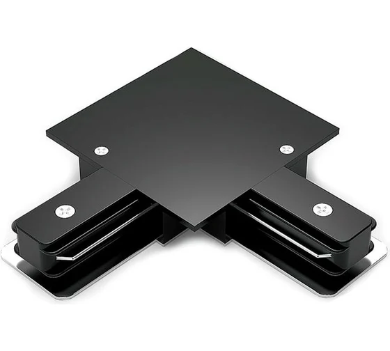 Коннектор GAUSS (TR133)  для соединения встраиваемых трековых шинопроводов жесткий, цвет чёрный, L-образный купить по самой низкой цене