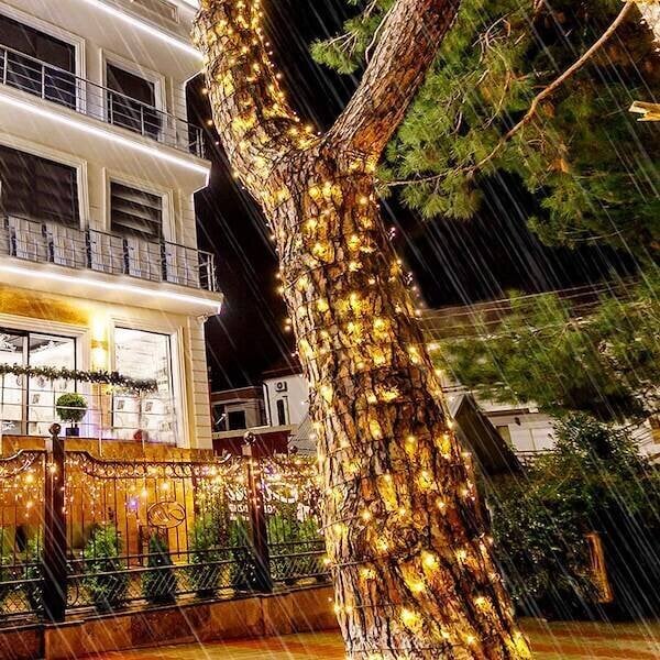 Гирлянда ёлочная Springos (CL0126) 8.5м, 100 тёплых белых светодиодов, сеть 220В, 8 режимов, зеленая изоляция купить по самой низкой цене