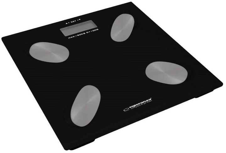 Весы напольные Esperanza EBS022K (электронные, стекло, 180/0.1кг) чёрные купить по самой низкой цене