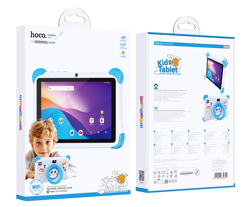 Планшет детский Hoco HI10 (8' IPS 1280x800px, 3/32Gb, WiFi 2.4G/5G, BT5.0, 4000mAh, And.14) blue купить по самой низкой цене