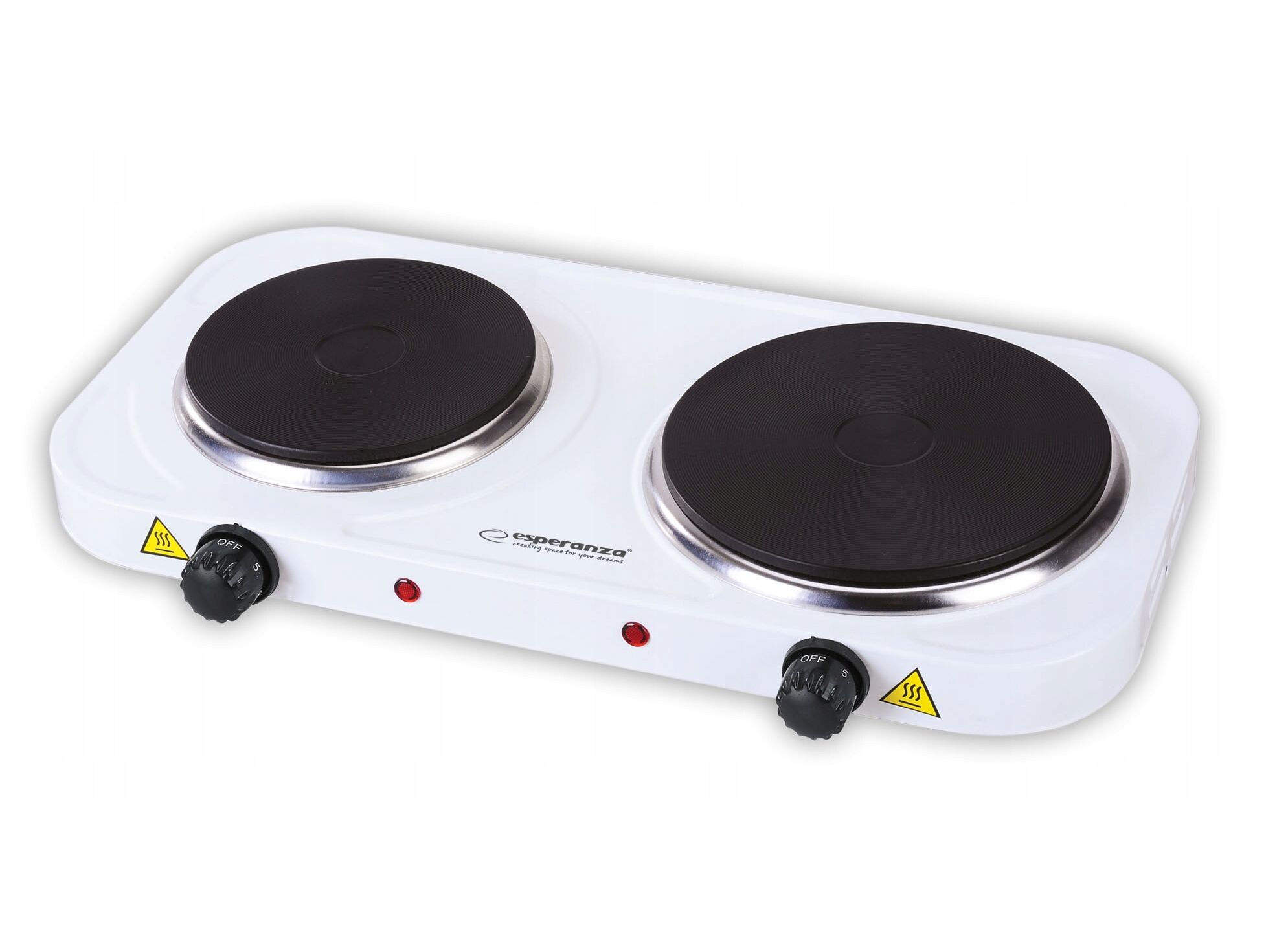 Плита электрическая настольная Esperanza EKH007W (2комфор,1кВт+1.5кВт) белая купить по самой низкой цене