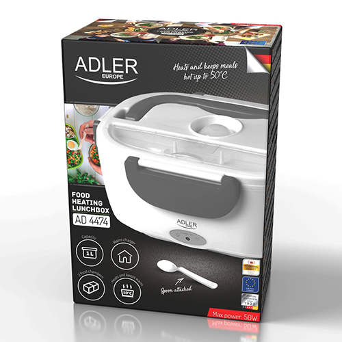 Koнтeйнep подогреваемый для пищи ADLER (AD 4474) 1.1л, grey купить по самой низкой цене