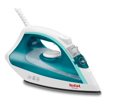 Утюг Tefal VIRTUO FV1710E0 (бирюзовый, 1800Вт, подошва с антипригарн. покрытием, вертикаль.отпариван.) Уценка! купить по самой низкой цене