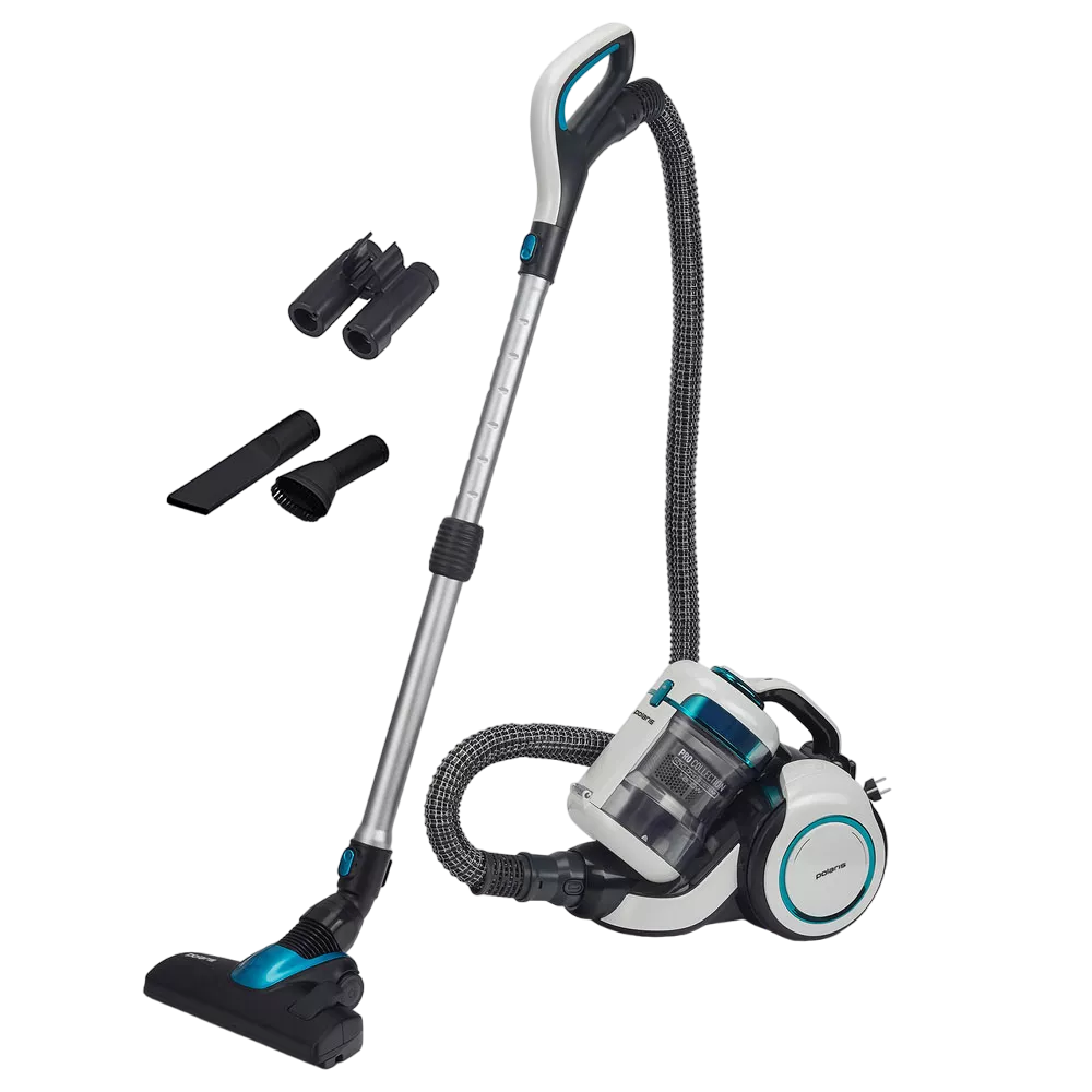 Пылесос Polaris PVC 1834 (циклонн.фильтр,мощн.1800/420Вт, 1.7л) pearl-colored/turquoise Уценка! купить по самой низкой цене