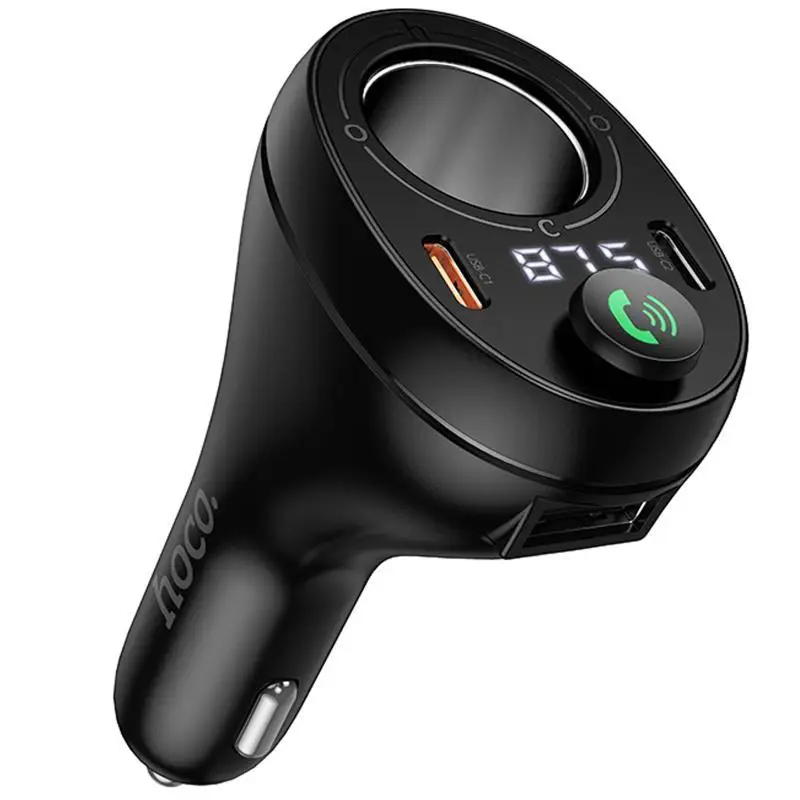 АЗУ FM модулятор Hoco E88 Star cigarette lighter 35W (2USB-C) (Black) купить по самой низкой цене