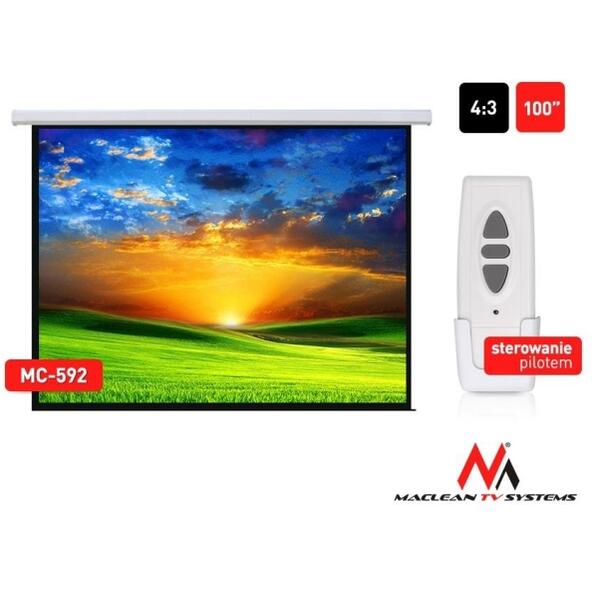 Проекционный экран Maclean MC-592 100' 4:3 200x150см 4:3 Д/У электрический, настенный купить по самой низкой цене