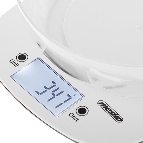 Весы кухонные с чашей Mesko MS 3179w (электрон, до 5кг/0.001кг.,белые) купить по самой низкой цене